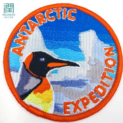 China high quality 3D China polyester embroidery fabric patch textile custom embroidery patches for sale