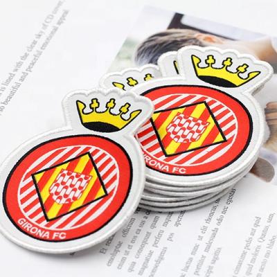 China Viable Custom Logo Design Adhesive Woven Embroidery Patches For Jacket for sale