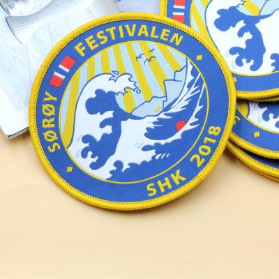 China 3D Woven Patch Badge High Quality Woven Custom Brand Logo Patches For Clothing for sale