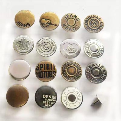 China Sustainable Brand Logo Custom Jeans Button Jeans Luxury Brand Custom Plating Metal Apparel Customized Metal Key Magnetic Jeans Button for sale