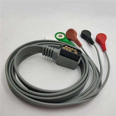 China HP Digitrak XT Holter ECG Cable With Leadwires 5 Lead AHA Holter Recorder for sale