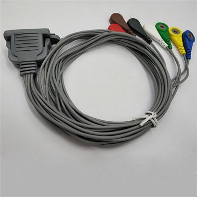 China 15 Pin 85cm Holter Ecg Trunk Cable , TPU Old Style DMS Ecg Cable Connectors for sale