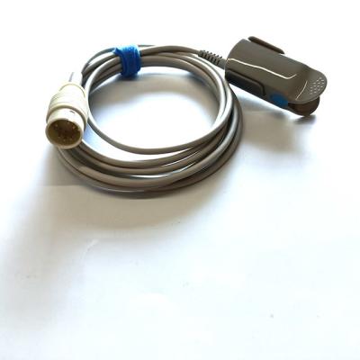 China Round 6 Pin Monitor Spo2 Sensor Latex Free 4mm Cable Spo2 Finger Sensor for sale