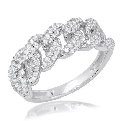 China Hip Hop Fashion Hip Hop Cuban Chain Rings 18k Gold Plating Iced Out Cubic Zircon Diamond Ring Price Bling for sale