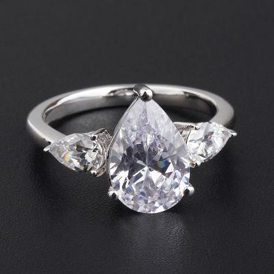 China Wholesale Good Quality CLASSIC Designs S925 Shaped Eternity Wedding Jewelry Sterling Silver Diamond Rings Solitaire Oval Ring for sale