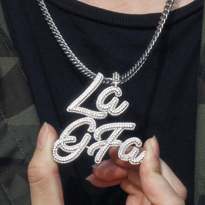 China 2022 Custom Hiphop New Arrival Name Necklace CZ Letter Name Pendant Customized Necklace Personalized Hitter Jewelry for sale