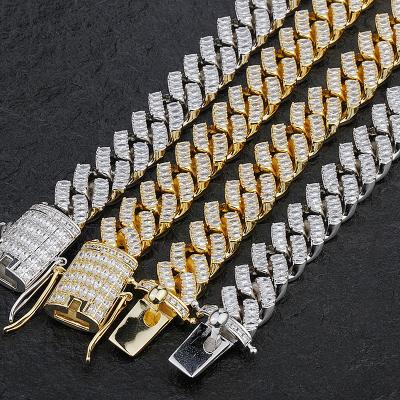 China Wholesale Hiphop Diamond Choker Men Necklace Hiphop 18K Gold Plated Iced Out Cuban Link Necklace Chain Jewelry for sale