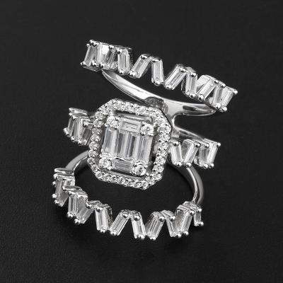 China Cubic Women Wedding Rings Trendy Gold Engagement Zircon Rings s925 Ring Sterling Silver Diamond 14K 18K for sale