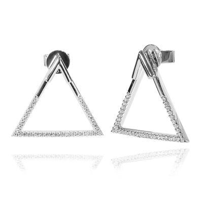 China Neo-Gothi Neo-Gothi Triangle Sterling Silver 5a Zircon 18k Gold Plated Charms Earrings For Women for sale