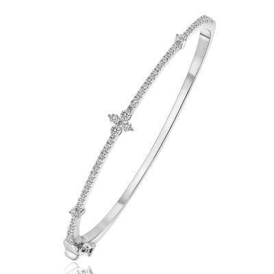 China Minimalist Exquisite Gorgeous CLASSIC Sterling Silver Zircon 5a Bracelet For Woman for sale