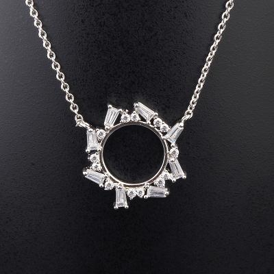 China CLASSIC Fashion Exquisite Cubic Zircon 5a Designer Real Gold Sterling Silver Necklaces for sale