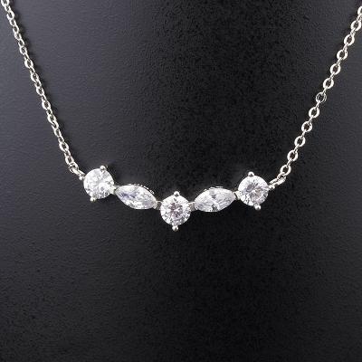 China CLASSIC Custom Temperament 18K Gold Plated 925 Sterling Sliver 5a Cubic Zircon Jewelry Trendy Necklace 5a Along for sale