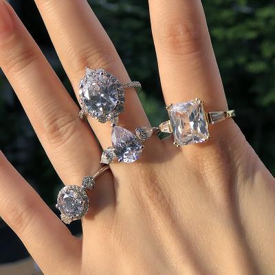 China 2021 American Hot Selling CLASSIC 2021 Long Rings Luxury Oval Diamond Rings Wedding Jewelry Engagement for sale