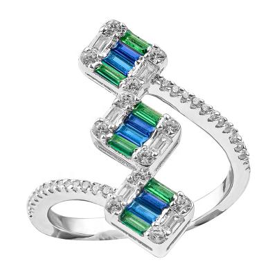 China Unique Design 5a CLASSIC 925 Sterling Silver Square Dainty Custom Zircon Rings Women for sale