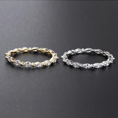 China CLASSIC Minimalist Jewelry 2021 Popular Gold Plated Zircon Women Delicate Simple Designer 925 Silver Rings for sale