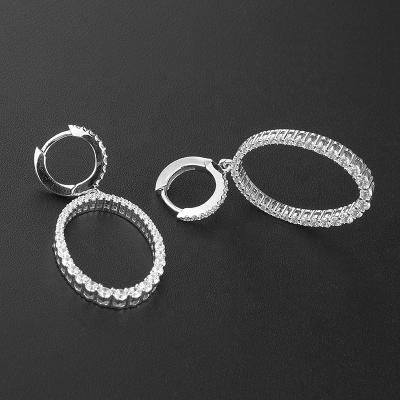 China Fashion Jewelry Minimalist Neo-Gothic 18k Gold Plated Brass Zircon Circle Huggie For Women Earrings for sale