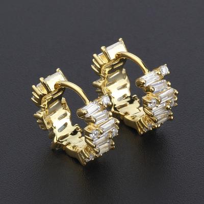 China Fashion 925 Korean Neo-Gothic Fashion 925 Circle Earring Women's Silver Gold Zircon Huggies Earrings Jewelry for sale