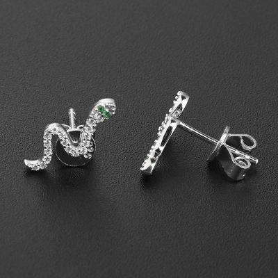 China 2021 Wholesale Cute Fashion Jewelry 14k 18k Gold Plated Animal Snake Earring Stud Earrings For Women Girl for sale