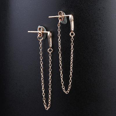 China Cute Simple Security Pin Earring From New Sterling Sliver 5a Popular Zircon Charm for sale