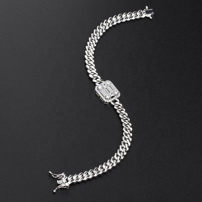 China Hiphop 2021 Latest Women's Hip Hop Cuba Sterling Silver Cubic Zirconia Products Bracelet for sale