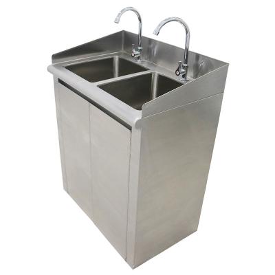 China With Faucet High Quality Handmade Commercial Stainless Steel Double Bowl Sinks With Cabinet for sale