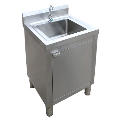 China Without Faucet Pedal Luxury Type With Drainer Stainless Steel Sink Cupboard And Cabinet Wash Basin for sale