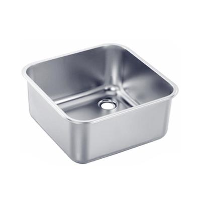 China Without Faucet Factory Outlet Hot Sale 304 Stainless Steel Commercial Handmade Square Kitchen Sink Bowl for sale