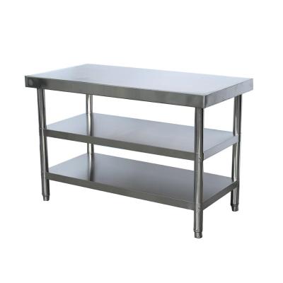 China Space Saving Modern Table Desgin Commercial Kitchen 3 Layer Stainless Steel Work Table for sale