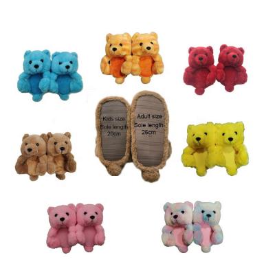 China Adult Anti-slippery Teddy Bear House Shoes Fuzzy Fluff House Slippers Ladies Winter Bedroom Designer Teddy Bear Slippers Plush New Arrivals for sale