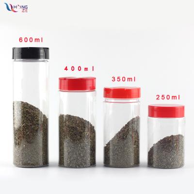 China 250ml 350ml 400ml 600ml Custom Viable Plastic Pet Pepper Packing Spice Bottle Shaker With Flip Top Cover For Packing Herb And Spice for sale