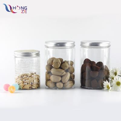 China Wholesale 500ml 1000ml Tight Empty Food Grade Plastic Air Cylinder Food Container Jar For Salad Nuts With Aluminum Cap for sale