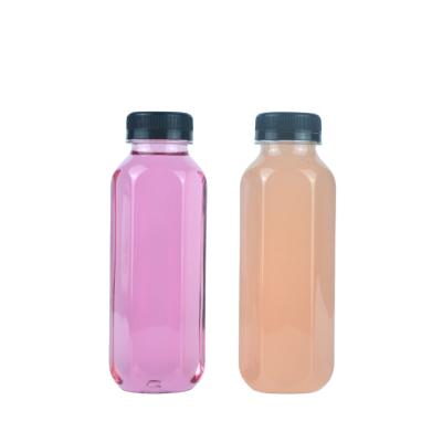 China 2020 New Design 10oz 300ml Empty Disposable Hexagon Shape Beverage 2020 New Design Fruit Juice Milk Beverage Pet Plastic Bottle For Coffee for sale