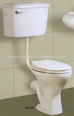 China Closet Ceramic Low Level Toilet, P-trap for sale