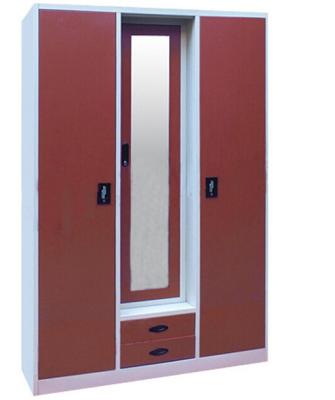 China Wardrobe 3 Door Metal Wardrobe With Locker Godrej Almirah Designs for sale