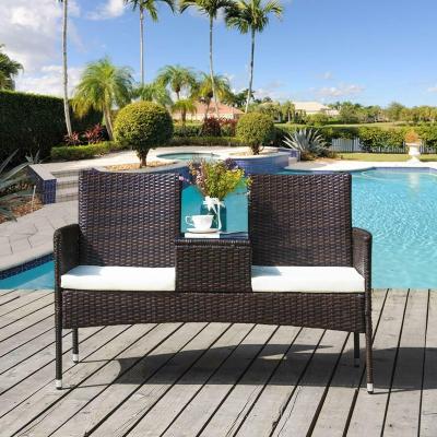 China Modern Wicker Patio Furniture 3 Pieces Set Outdoor PE Rattan Sectional Chair Sofa Set for sale