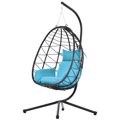 China Modern Hot Sales Swing Outdoor Chair Furniture Rattan Hammock Chair Metal Steel Swing Hammock for sale