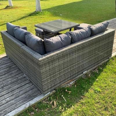 China Modern Wholesale Outdoor Patio Rattan Wicker Furniture Set With Comfortable Cushion for sale