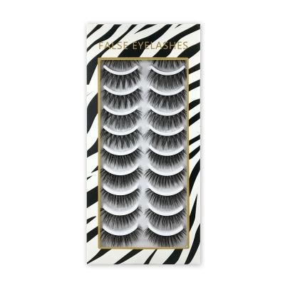 China Crisscross 10 Pairs Mixed False Eyelash Mink Eyelashes, Synthetic 3D Hair Eyelash Wholesale Boxes for sale