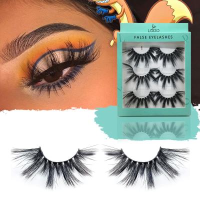 China Natural Long 3 Pairs Of False Eyelashes Full Strip Lashes 3d Mink Lashes With Customize Box 25cm Long Thick Handmade Lashes for sale