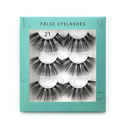 China Factory Direct Sale Natural Long Eyelash In Pairs 18mm Strip Fluffy Clear False Mink Eyelashes for sale