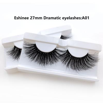 China Long 100% Natural Mink Eyelash 27mm 5D Extra Length Design, Original Doll False Eyelash Supplier. for sale