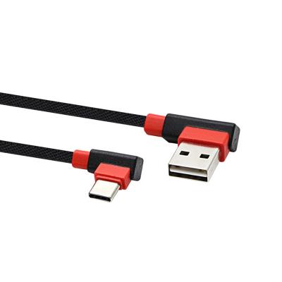 China Wholesale Mobile Phone Dual Color Right Angle USB 90 Degree TYPE A Male To Type Charging Data Transmission Cable Cable for sale