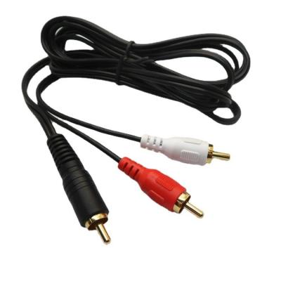 China Custom DVD player factory gold rca connector male to male 2 in 1 speaker audio cable for sale