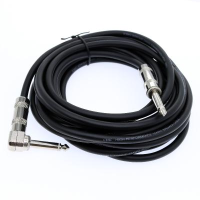 China Right Angle 15FT 6.35mm DVD Player Connector Custom 1/4 90 Mono Audio Guitar Cable Bulk Cable for sale