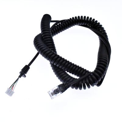 China Car high performance RJ11 6P4C 4 wire spiral coil spring corespring cable for sale