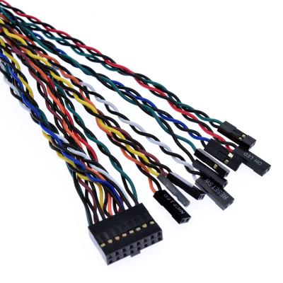 China Electronic Dual Pitch2.54 Row Crimp Female Wiring Crimp Dupont Cable Connector Wire Terminal Harness for sale