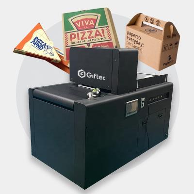 China Hotels High Quality Automatic Giftec Single Pass Large Format Printer Carton Canvas Bag Wood Board pizza box with Feeder for Business for sale