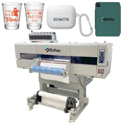 China Hotels Giftec digital roll to roll  AB pet film uv dtf sticker printer logo crystal 3D embossed sticker uv dtf print machine for sale