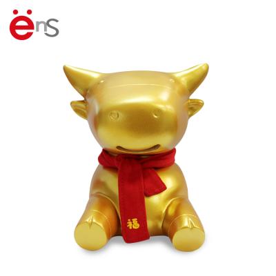 China For OX cartoon cow golden piggy bank coin saving year for wholesale for sale