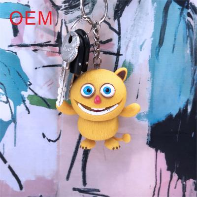 China Wear Them On Your Keys And Phone Custom 3D Garfield Action Figure Keychain Pendant Customize Cute Plastic Key Chain for sale